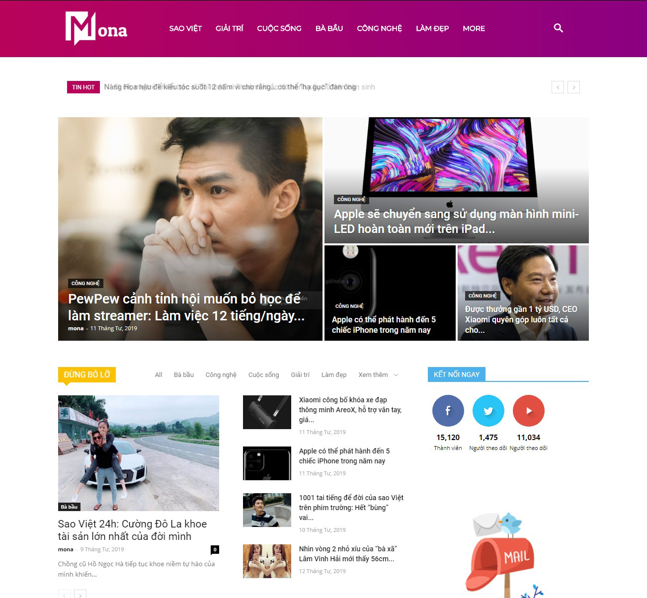Thiết kế website tin tức - tạp chí online - báo điện tử